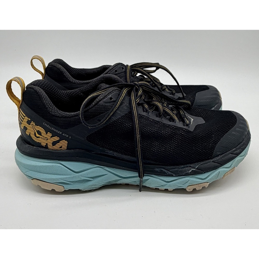 Hoka One One Shoes Women's Sz 7 Black Aqua Yellow Challenger ATR 5 Road Running